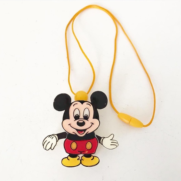 RARE VINTAGE DISNEY Mickey Mouse Wind-Up Lanyard Necklace - Picture 5 of 8